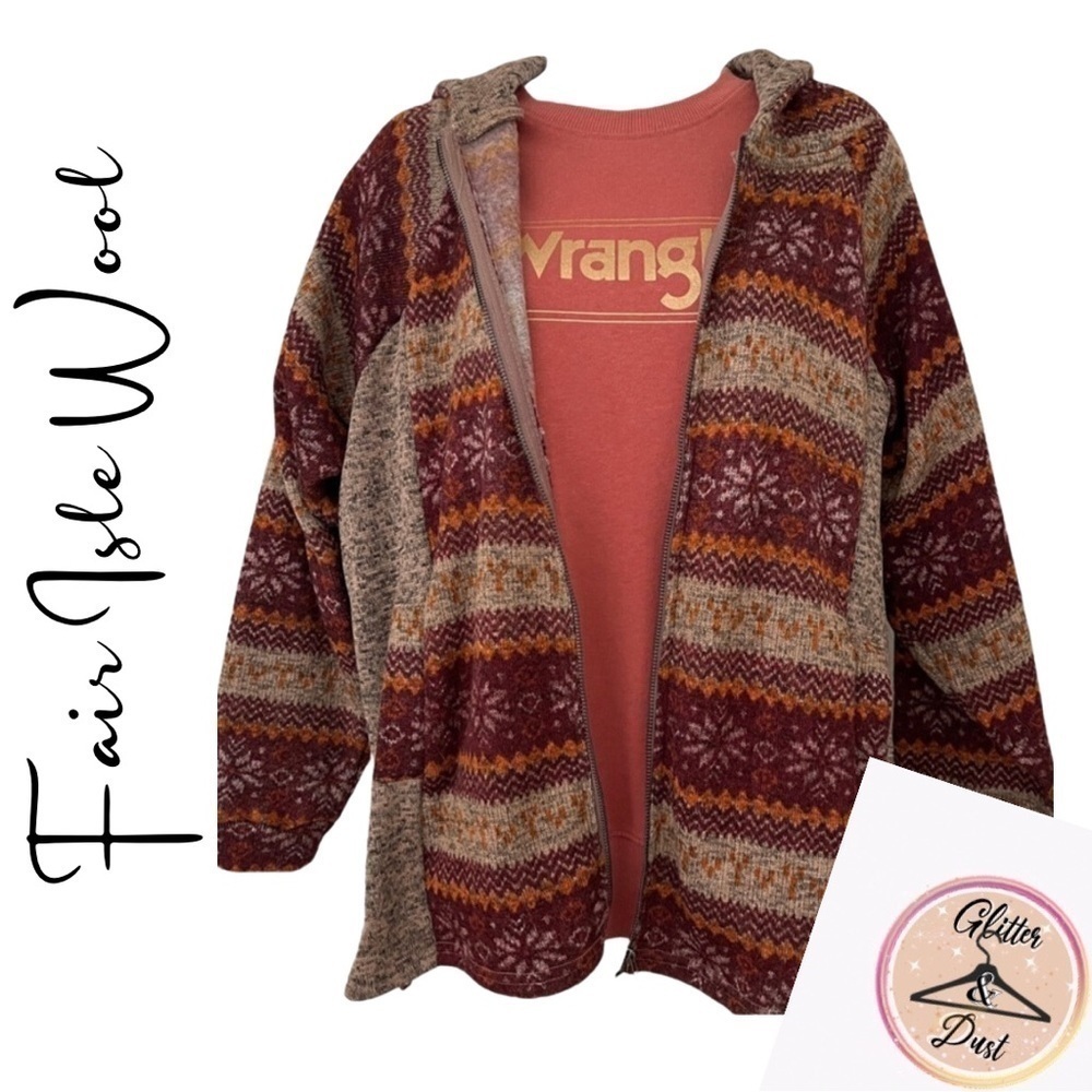 Vintage 70’s Fair Isle Hooded Jacket